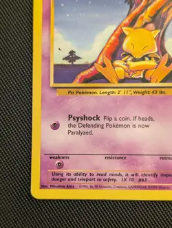 ERROR Jet Plane ✈ Abra - Base Set 43/102 Pokemon Card Misprint - Rare MP - Image 4
