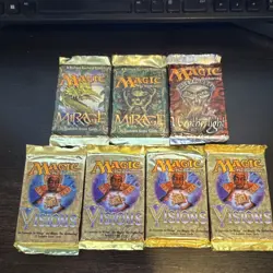 Wizards of the Coast MTG Mirage/Weatherlight/Visions Sealed Booster Lot 7 Packs - Image 1