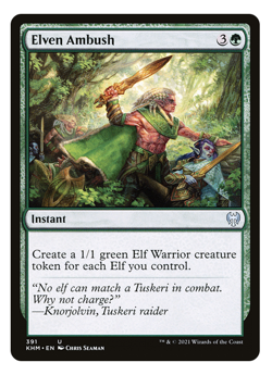 MTG - 1 x Elven Ambush - Uncommon Green Instant - Kaldheim (KHM) - M/NM - Image 1