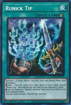 Yugioh! Runick Tip - MP23-EN241 - Prismatic Secret Rare - 1st Edition Near Mint, - Image 1