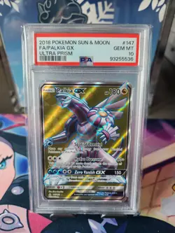 Pokemon Palkia GX Full Art Card 147/156 SM Ultra Prism PSA 10 - Image 1