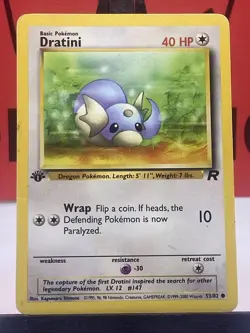 Dratini 53/82 1st Edition Team Rocket Regular Pokemon Card LP - Image 3