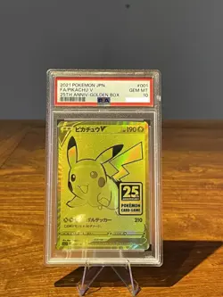 PSA 10 Pokemon Card Pikachu 25th Anniversary Golden Box Promo 001/015 s8a-G - Image 1
