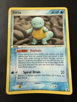 Ditto as Squirtle 64/113 EX Delta Species Pokemon Card 2005 LP / NM Read! - Image 1