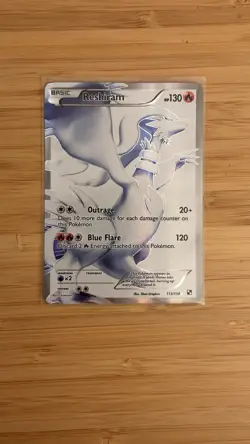 Pokemon Reshiram Full Art Ultra Rare Holo Card 113/114 Black and White Near Mint - Image 3