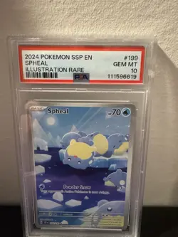 Pokemon TCG Spheal Card Surging Sparks Illustration Rare, 199/191, PSA 10 - Image 1