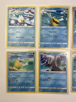 6 Card Lot Of Wingull Pelliper Common Pokemon TCG Reverse Holo - Image 2