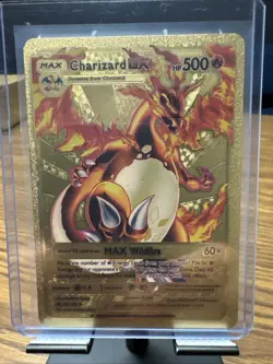 Pokemon Charizard DX 52/100 Gold Metal Pokemon Card Max Wildfire HP500 - Image 1