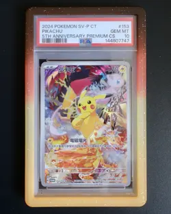 Pokemon Pikachu 5th Anniversary Premium CHINESE Full Art Promo 153/SV-P PSA 10 - Image 1