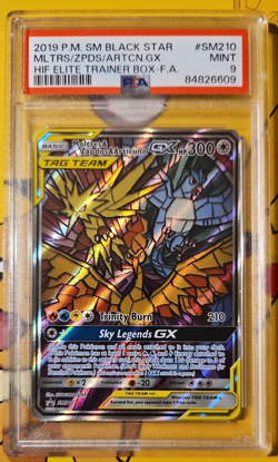 2019 Pokemon Sm Black Star Promo #SM210 Mltrs/Zpds/Artcn.Gx PSA 9 - Image 1