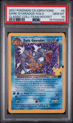 2021 POKEMON CELEBRATIONS CLASSIC COLL #8 DARK GYARADOS-HOLO PSA 10 - Image 1
