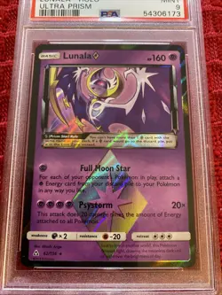 Pokemon Lunala Ultra Prism Holo Rare #62 PSA 9 Mint - Image 3