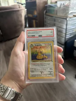 1999 Pokemon Fossil Set Dragonite Holo Rare Card 4/62 PSA 7 Near Mint - Image 2