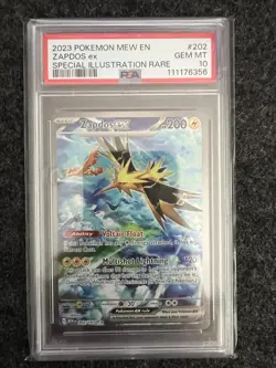 Pokemon TCG Zapdos EX 202/165 Scarlet & Violet 151 SIR PSA 10 - Image 1