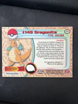 2000 Topps Chrome Pokemon Dragonite #149 - NM - Image 2