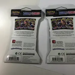 3x Pokemon TCG Sword & Shield Base Set SEALED Blister Booster Packs new - Image 5