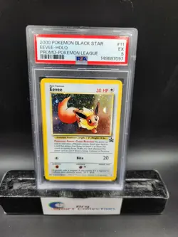 2000 POKEMON EEVEE HOLO BLACK STAR PROMO POKEMON LEAGUE #11 PSA 5 - Image 1