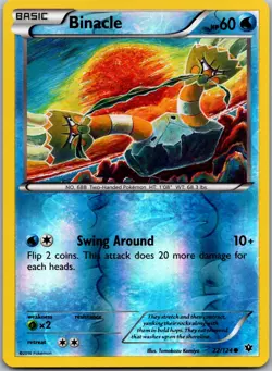 POKEMON BINACLE 22/124 COMMON REVERSE HOLO FATES COLLIDE NM/M - Image 1