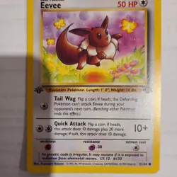 1st Edition Eevee 51/64 Jungle Set Rare Vintage 1999 Pokemon Card - NM - Image 1