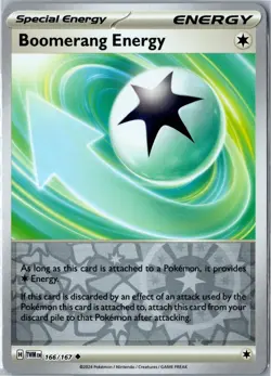 Pokemon Card - Boomerang Energy Twilight Masquerade 166/167 Reverse Holo NM - Image 1