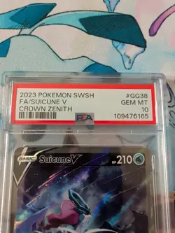 2023 Suicune v SWSH Crown Zenith Galarian Gallery GG38 Full Art Card PSA 10 - Image 2