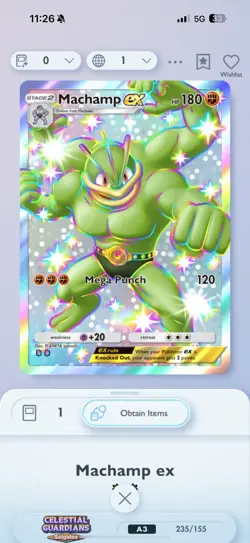Machamp Full Art Ex Pokemon Pocket TCG - Image 1