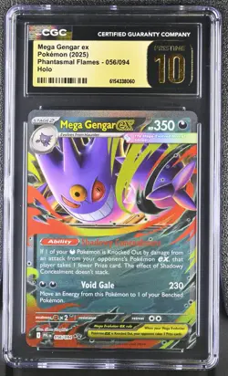 CGC 10 Pristine Mega Gengar EX 056/094 Phantasmal Flames Pokemon 060 - Image 1