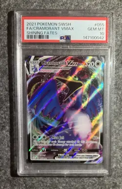 Pokemon TCG PSA 10 Cramorant VMAX 055/072 Shining Fates - Image 1