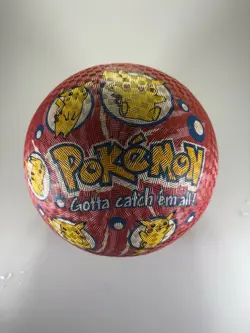 VINTAGE Official Pokemon Pikachu Rubber Kick Bounce Ball Hedstrom 1998 Red 8" - Image 2