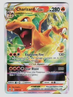 Pokemon Charizard VSTAR Ultra Rare SWSH09: Brilliant Stars 018/172 NM - Image 1
