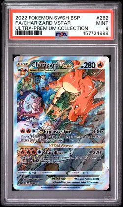 2022 Pokemon Swsh Black Star Promo #262 Fa/Charizard Vstar PSA9 - Image 1