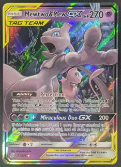 Pokemon TCG: SM Unified Minds - Mewtwo & Mew GX 71/236 Holo NM - Image 1