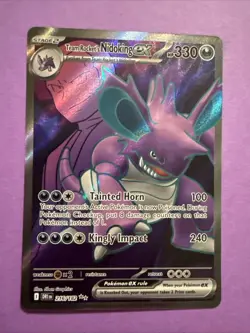 Team Rocket's Nidoking ex - 216/182 Destined Rivals Full Art Pokemon - Image 1