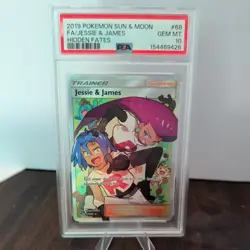 Pokemon Jessie & James (Full Art) 68/68 Hidden Fates Holo PSA 10 - Image 1