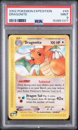 2002 POKEMON EXPEDITION #43 DRAGONITE PSA 9 - Image 1