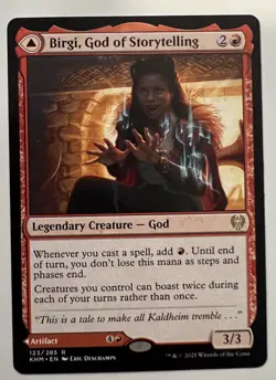 Birgi, God of Storytelling // Harnfel, Horn of Bounty [Kaldheim] Magic MTG - Image 1