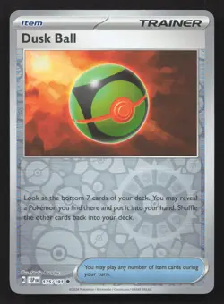 Pokemon Dusk Ball 175/191 Reverse Holo Uncommon SV08: Surging Sparks NM - Image 1