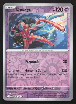 Pokemon Deoxys 074/182 Reverse Holo Rare SV04: Paradox Rift NM - Image 1