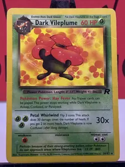 Dark Vileplume 30/82 Team Rocket WOTC Pokemon TCG Regular Rare 1999 MP - Image 3