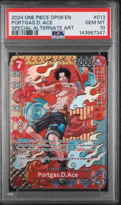 One Piece 2024 Portgas D. Ace OP02-013 SP Foil PSA 10 English - Image 1