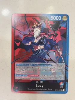 Lucy OP15-002 Leader One Piece CCG 5000 Power Dressrosa Revolutionary Army - Image 1