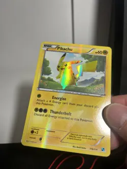 Pokemon Pikachu TCG Black White Holo Card 115/114 Secret Rare - Image 2