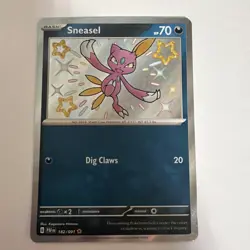 Pokemon TCG Sneasel 182/091 Sv: Paldean Fates Shiny Rare Holo Card NM Condition - Image 1
