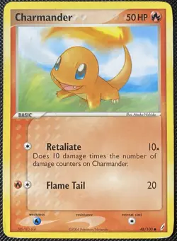 Charmander 48/100 Crystal Guardians Regular (See Photos) Pokemon Card - Image 1