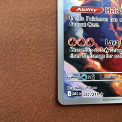 Pokemon Ethan’s Magcargo 222/217 Illustration Rare Holo Card Ascended Heros NM - Image 3