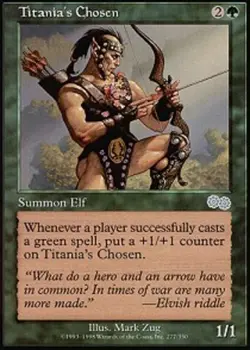 Titania's Chosen ~ Heavily Played Urza's Saga MTG Magic UltimateMTG Green Card - Image 1