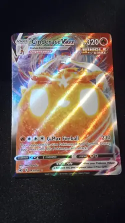Pokemon TCG Cinderace VMAX Fusion Strike Holo Ultra Rare Card 045/264 - Image 1