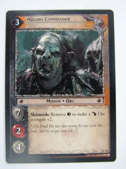LOTR Cards: GUARD COMMANDER 1 R 186 # 9E31 - Image 1