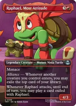 Raphael, Most Attitude #199 - Teenage Mutant Ninja Turtles - Borderless NM MTG - Image 1