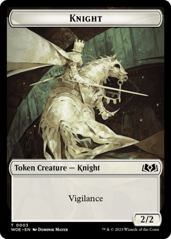 Knight // Food (0010) Double-Sided Token [Wilds of Eldraine Tokens] Foil Near Mi - Image 1